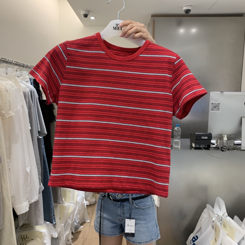 MEET ME韓國代購女士新款休閑推薦時尚真品25春夏職業熱賣T恤MEET MET恤圖色2