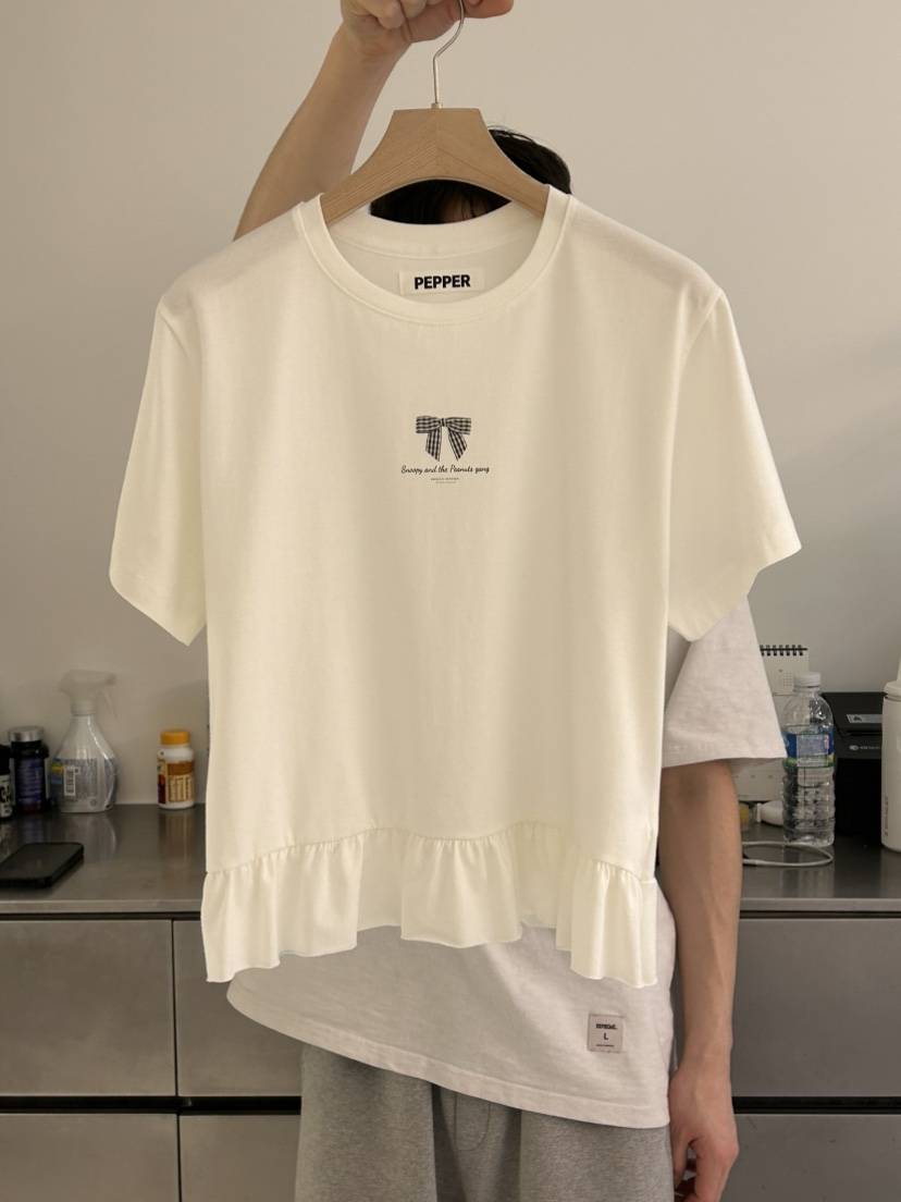 PEPPER-L韓國直郵㊣東大門實拍女裝新品熱賣休閑時尚25春夏T恤PEPPERT恤圖色2