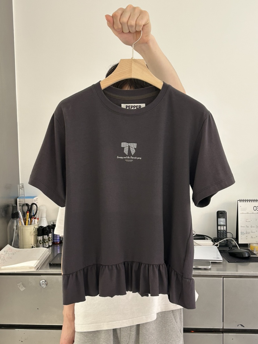 PEPPER-L韓國直郵㊣東大門實拍女裝新品熱賣休閑時尚25春夏T恤PEPPERT恤圖色3