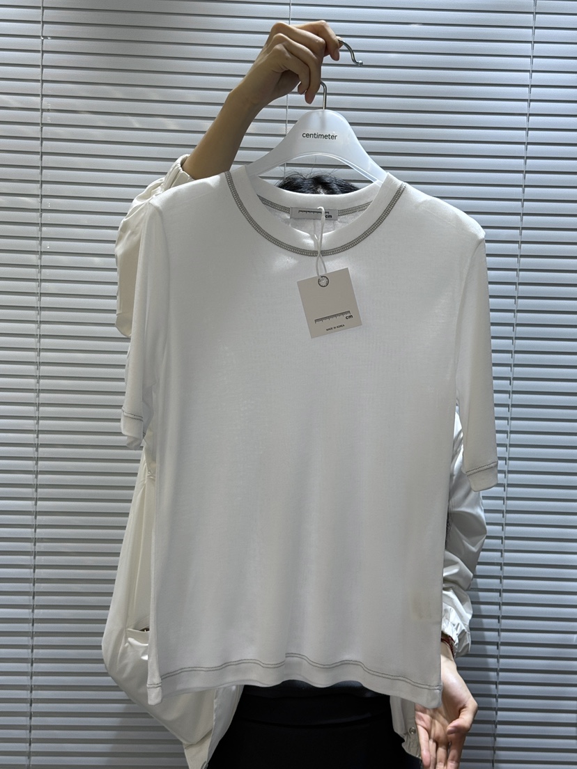 CM韓國直郵㊣女裝新品人氣25春夏熱賣休閑推薦時尚職業T恤CM_centimeterT恤圖色1