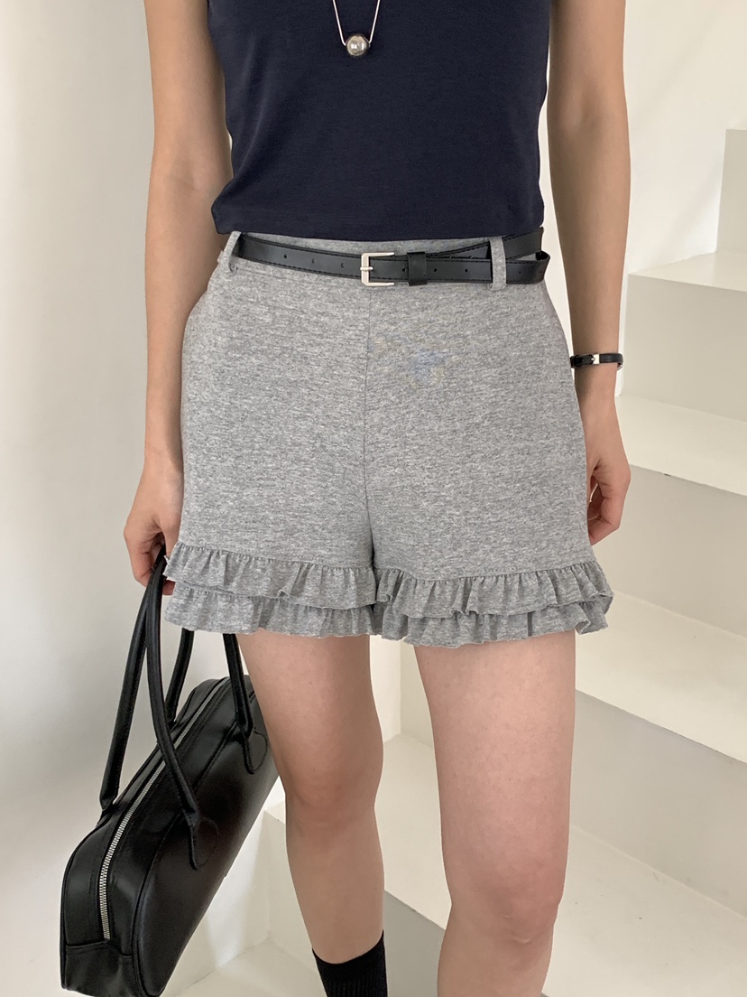 PIN-UP韓國直郵㊣東大門實拍女裝新款熱賣人氣休閑短褲荷葉邊PIN-UP短褲