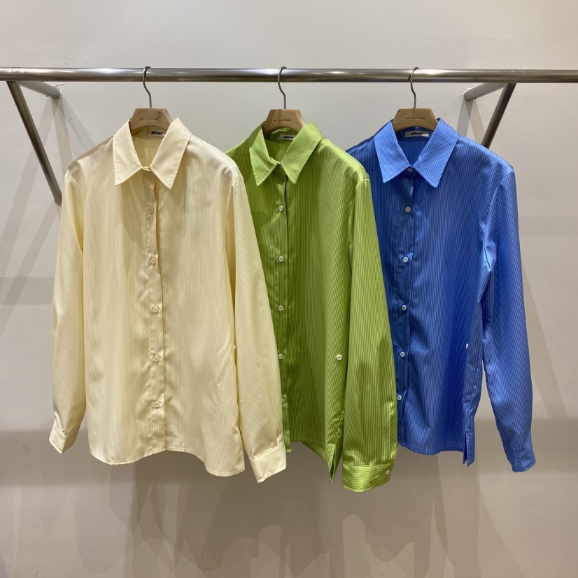 SILVER直郵韓國代購㊣女裝新品25春夏職業休閑熱賣襯衫蕾絲衫SILVER襯衫/蕾絲衫