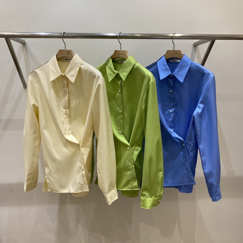 SILVER直郵韓國代購㊣女裝新品25春夏職業休閑熱賣襯衫蕾絲衫SILVER襯衫/蕾絲衫