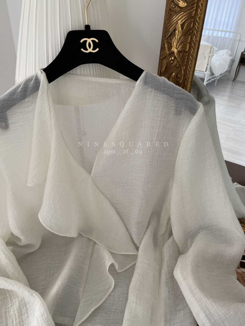 NINESQUARED韓國直郵㊣東大門實拍女裝新品時尚25春夏襯衫蕾絲衫NINESQUARED襯衫/蕾絲衫