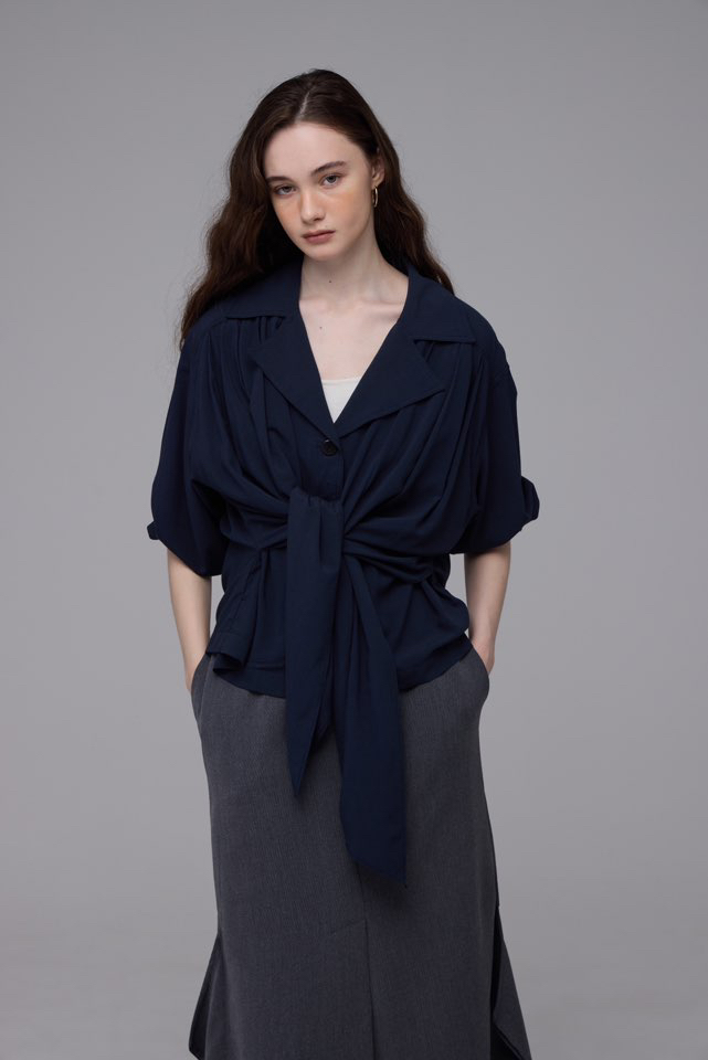 MILUI韓國㊣直郵東大門代購女裝新款時尚職業25春夏襯衫蕾絲衫HAUSWOMEN襯衫/蕾絲衫圖色1