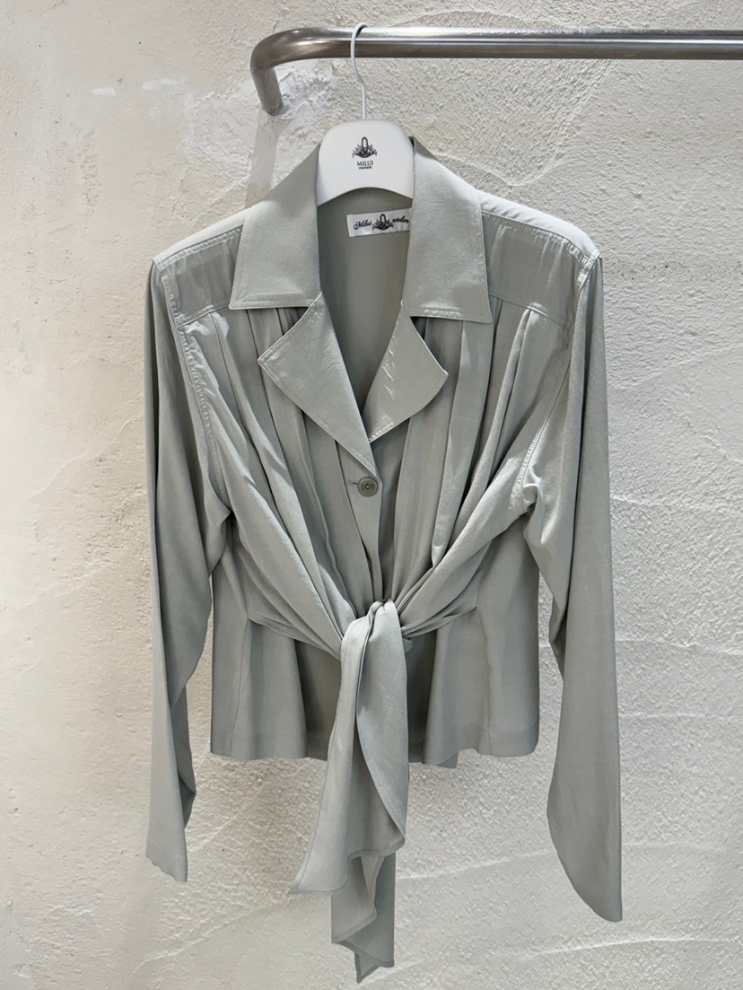 MILUI韓國㊣直郵東大門代購女裝新款時尚職業25春夏襯衫蕾絲衫HAUSWOMEN襯衫/蕾絲衫圖色2