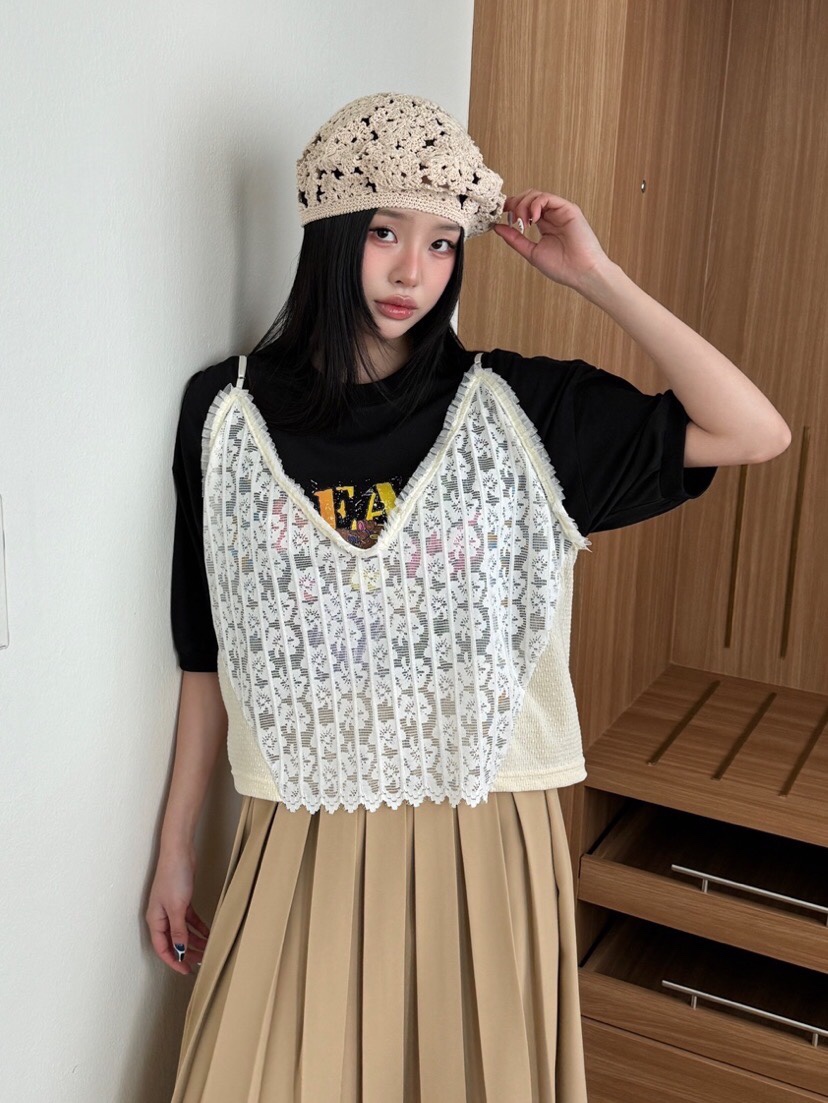 MAISONDEGLORY東大門代購女裝新款休閑25春夏吊帶背心不含內搭MAISON DE GLORY吊帶/背心圖色2