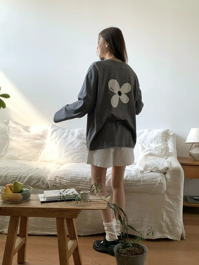 ANOU韓國直郵㊣女裝新品熱賣休閑時尚職業推薦25春夏長袖T恤ANOU長袖T恤