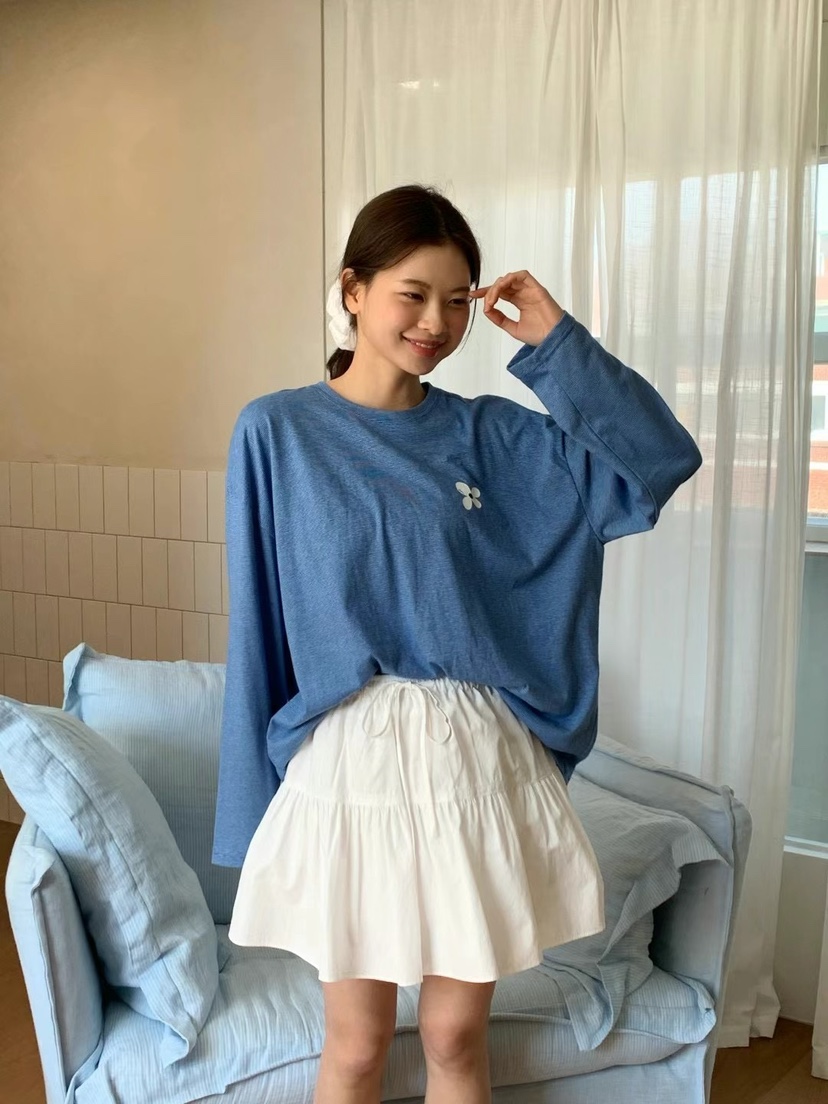 ANOU韓國直郵㊣女裝新品熱賣休閑時尚職業推薦25春夏長袖T恤ANOU長袖T恤