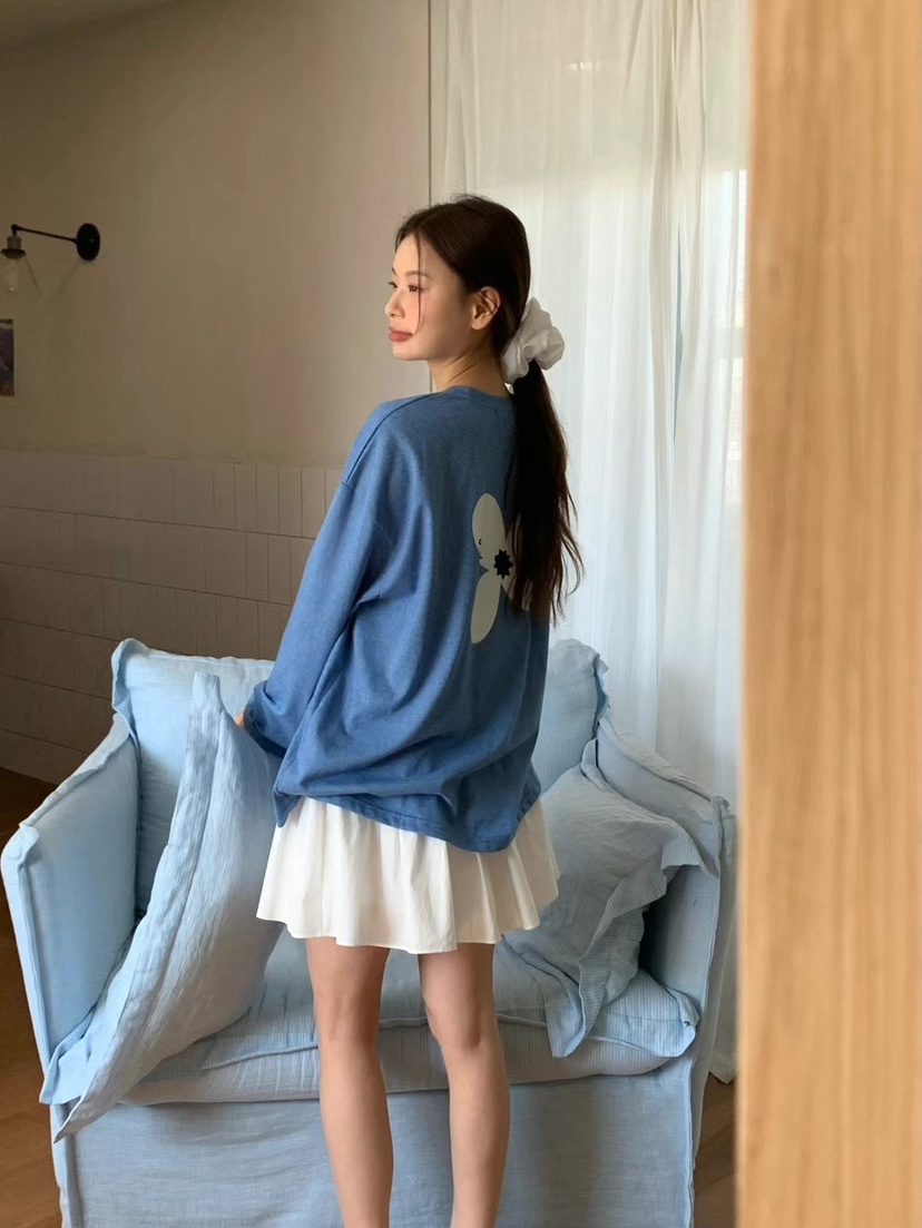 ANOU韓國直郵㊣女裝新品熱賣休閑時尚職業推薦25春夏長袖T恤ANOU長袖T恤