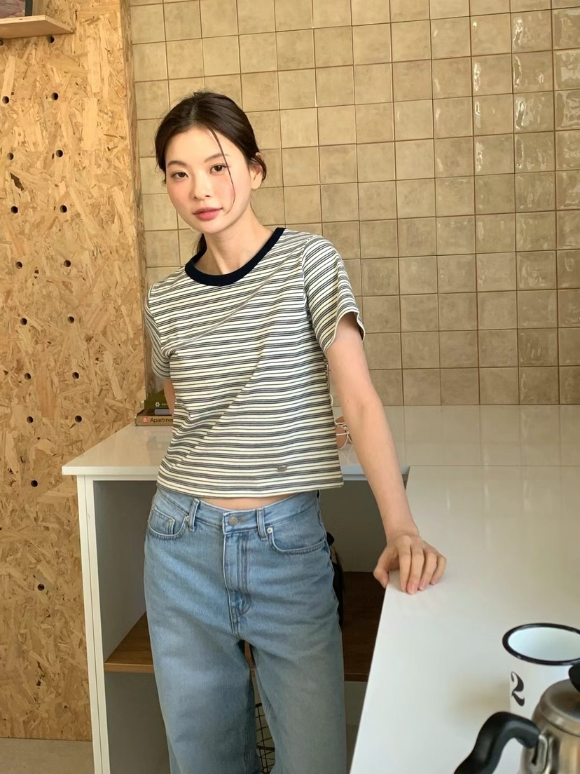 ANOU韓國直郵㊣女裝新款熱賣休閑25春夏推薦人氣時尚職業T恤ANOUT恤
