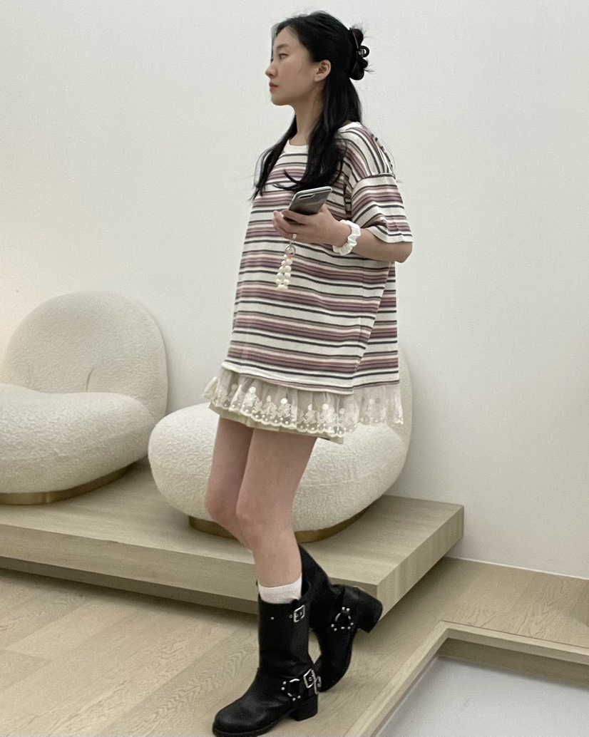 ALLVIBE韓國直郵㊣女裝新款人氣25春夏職業熱賣時尚推薦T恤ALLVIBET恤