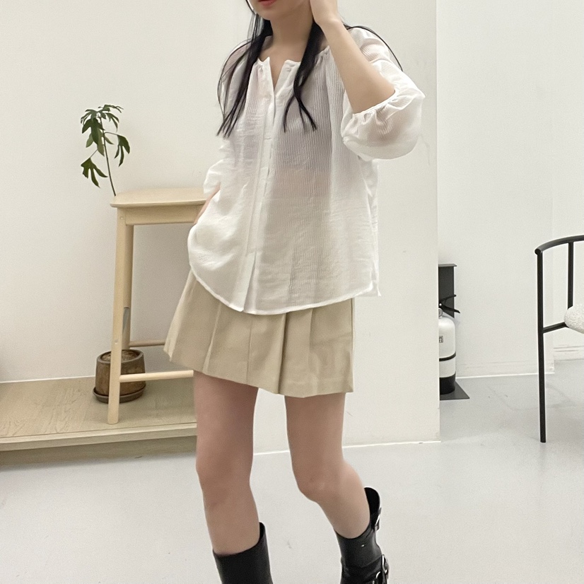 ALLVIBE韓國直郵㊣東大門實拍女裝新品職業25春夏襯衫蕾絲衫ALLVIBE襯衫/蕾絲衫