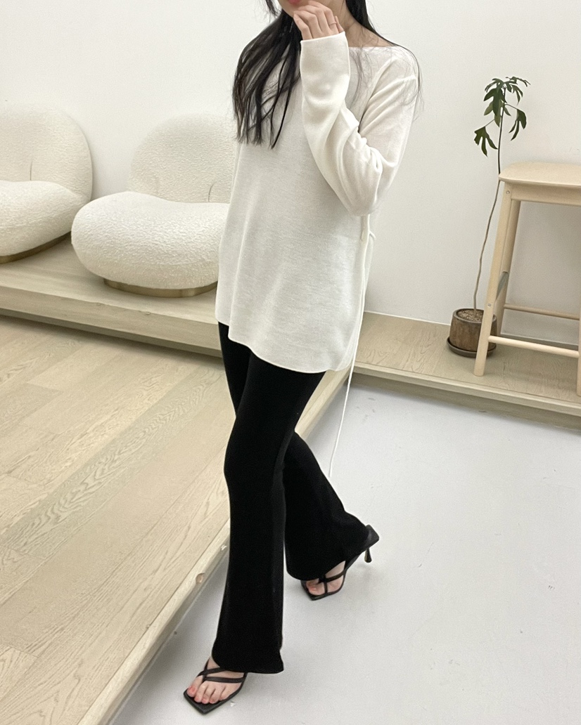 ALLVIBE直郵韓國代購㊣女裝新品推薦時尚職業長袖T恤含腰繩ALLVIBE長袖T恤