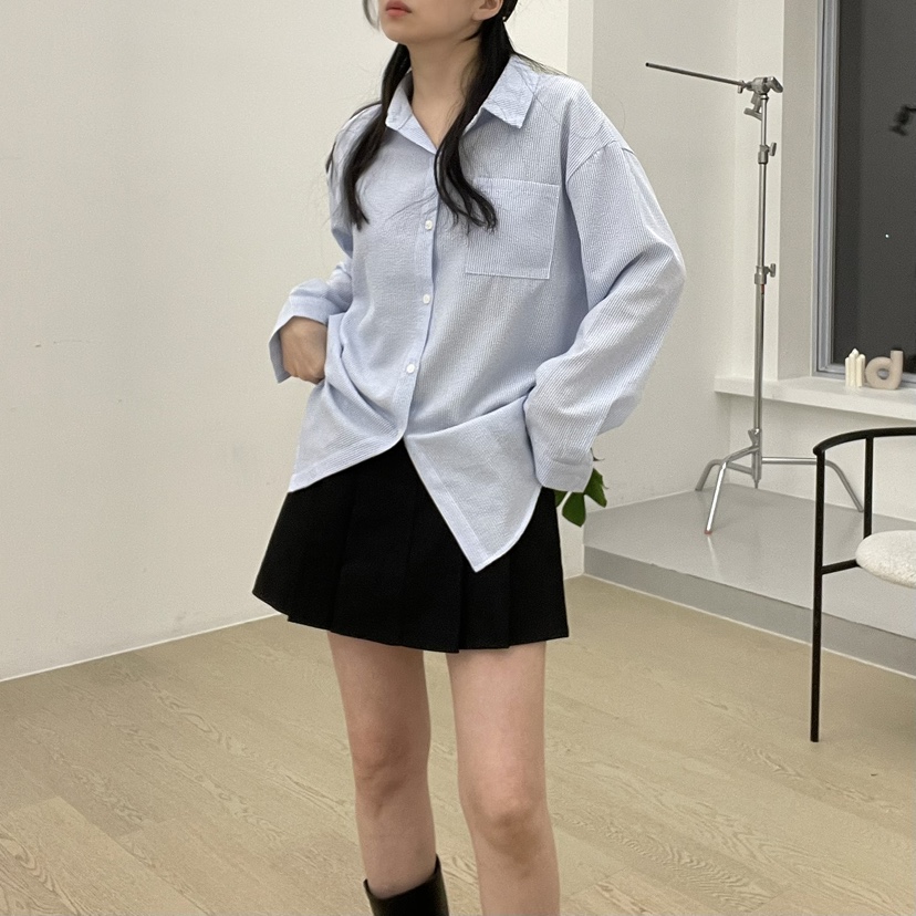 ALLVIBE直郵韓國代購㊣女裝新品人氣時尚熱賣推薦襯衫蕾絲衫ALLVIBE襯衫/蕾絲衫
