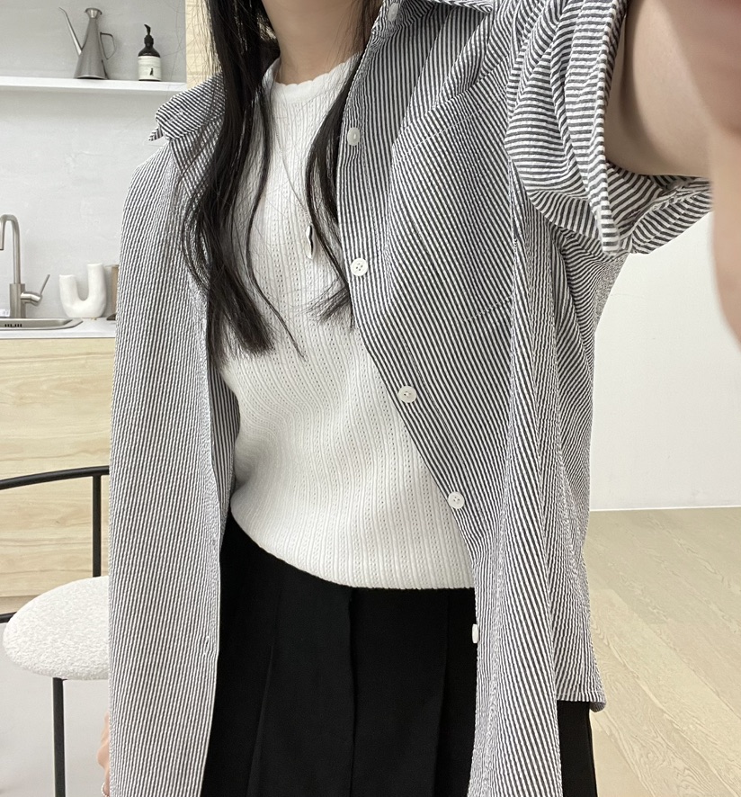 ALLVIBE直郵韓國代購㊣女裝新品人氣時尚熱賣推薦襯衫蕾絲衫ALLVIBE襯衫/蕾絲衫
