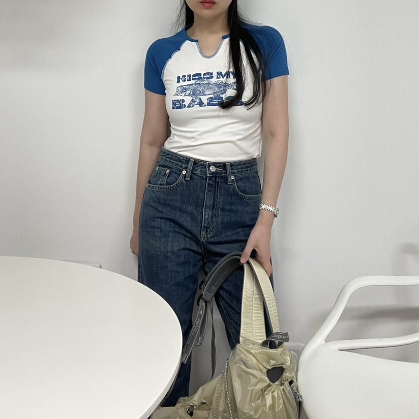 ALLVIBE韓國直郵㊣東大門實拍女裝新品時尚休閑T恤Sale折扣ALLVIBET恤