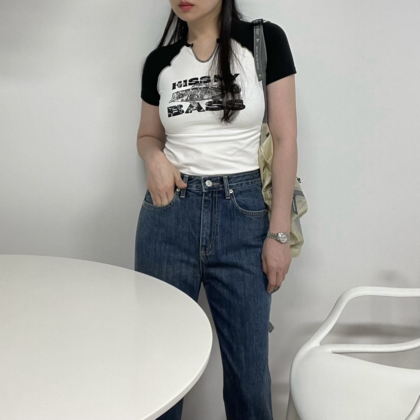 ALLVIBE韓國直郵㊣東大門實拍女裝新品時尚休閑T恤Sale折扣ALLVIBET恤