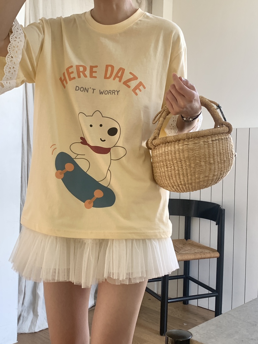PARSLEY韓國直郵㊣東大門實拍女裝新品時尚人氣推薦休閑T恤DazeT恤