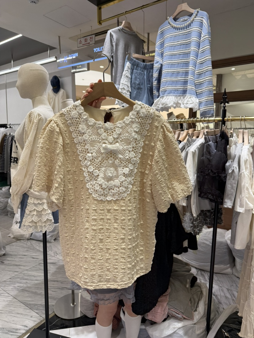 BE&amp;BE韓國直郵㊣女裝新品時尚休閑熱賣25春夏襯衫蕾絲衫BE&be襯衫/蕾絲衫圖色3