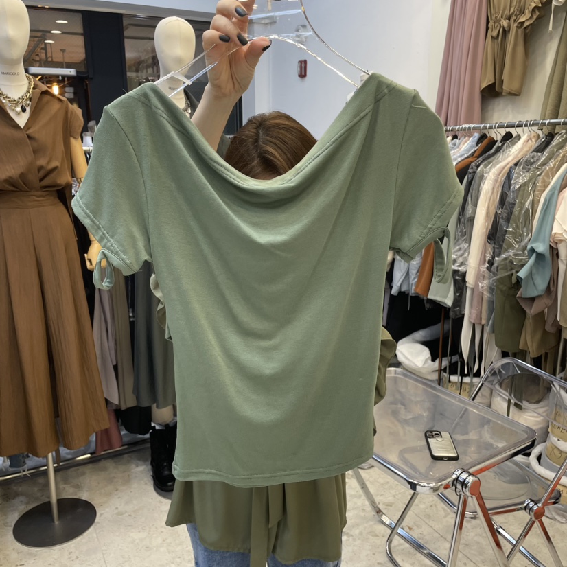 MARIGOLD直郵韓國代購㊣女裝新品人氣職業時尚25春夏休閑T恤MARIGOLDT恤