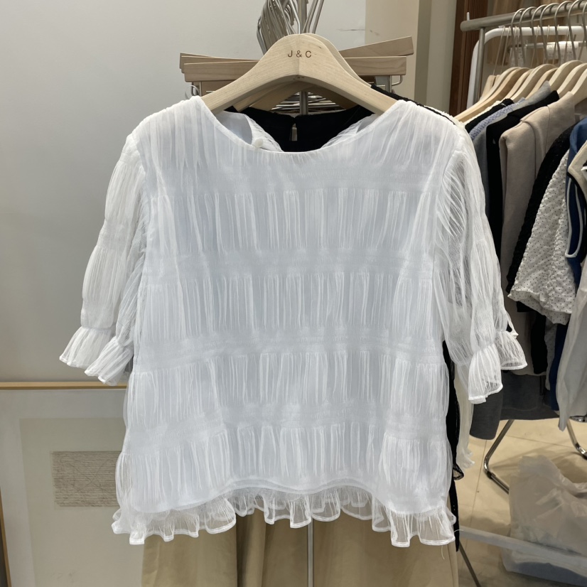 J&amp;C韓國直郵㊣女裝新品職業休閑人氣25春夏襯衫蕾絲衫J&C/J.BLANC襯衫/蕾絲衫圖色1