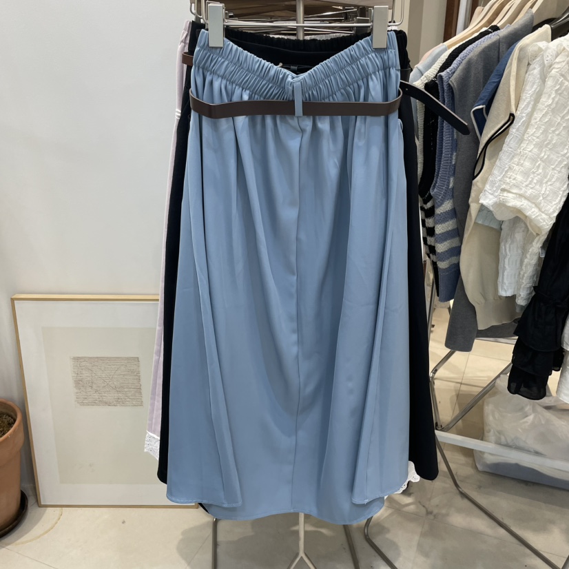 J&C韓國㊣直郵東大門代購女裝新款休閑職業長裙含腰帶J&C/J.BLANC長裙