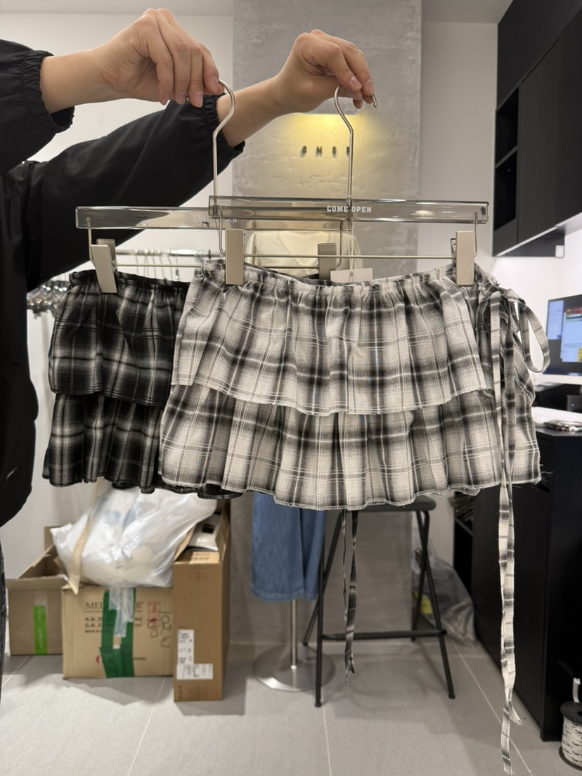 COME OPEN韓國直郵㊣東大門實拍女裝新品推薦25春夏休閑短裙COMP-(COME OPEN)短裙