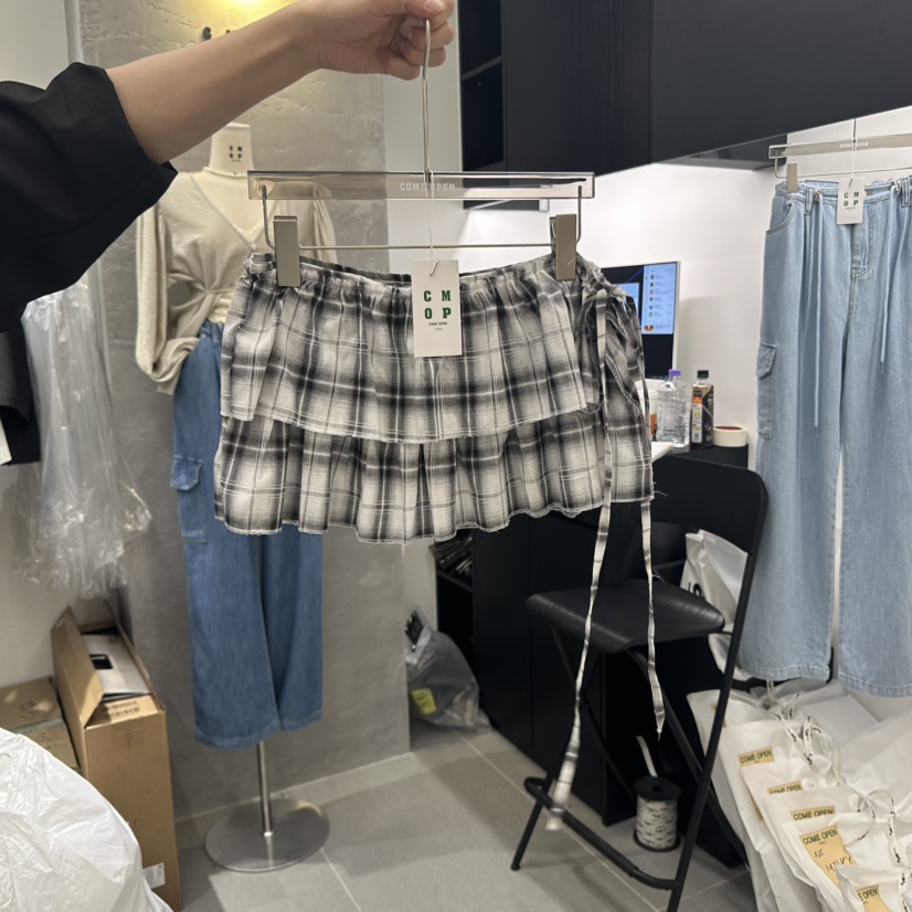 COME OPEN韓國直郵㊣東大門實拍女裝新品推薦25春夏休閑短裙COMP-(COME OPEN)短裙圖色1