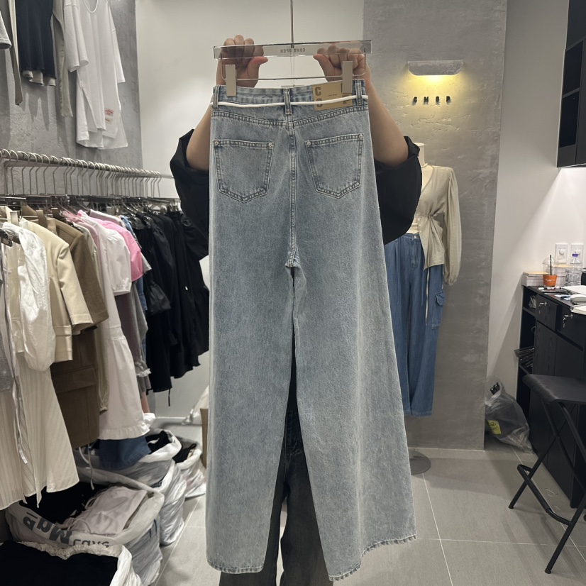 COME OPEN韓國直郵㊣女裝新品推薦熱賣職業25春夏牛仔褲含腰繩COME OPEN牛仔褲