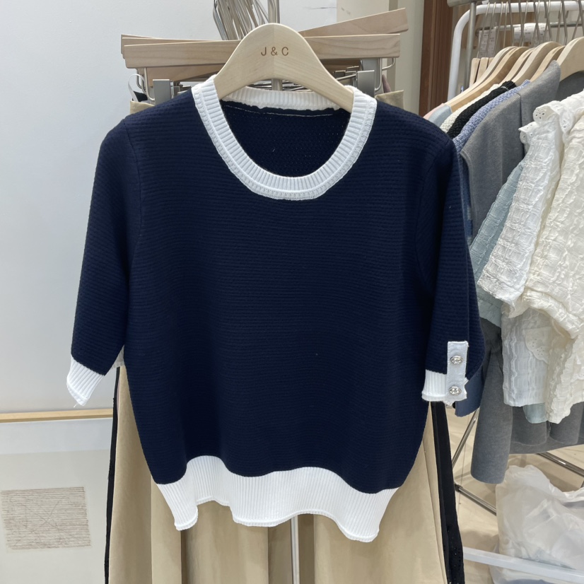 J&amp;C韓國直郵㊣女裝新品人氣時尚職業推薦熱賣25春夏T恤J&C/J.BLANCT恤圖色3