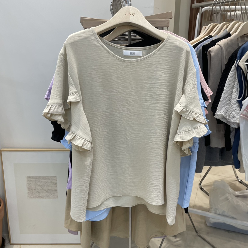 J&C直郵韓國代購㊣女裝新款職業人氣25春夏推薦休閑T恤J&C/J.BLANCT恤圖色2