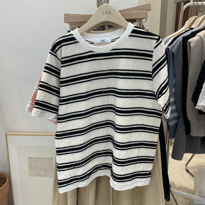 J&amp;C直郵韓國代購㊣女裝新品推薦職業休閑熱賣人氣時尚T恤J&C/J.BLANCT恤圖色2