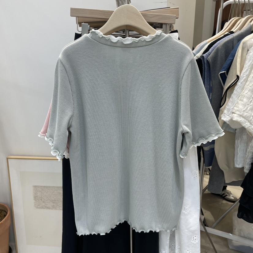 J&C韓國直郵㊣東大門實拍女裝新款熱賣25春夏職業休閑T恤J&C/J.BLANCT恤