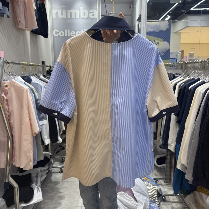 RUMBA直郵韓國代購㊣女裝新款推薦時尚25春夏職業襯衫蕾絲衫RUMBA襯衫/蕾絲衫