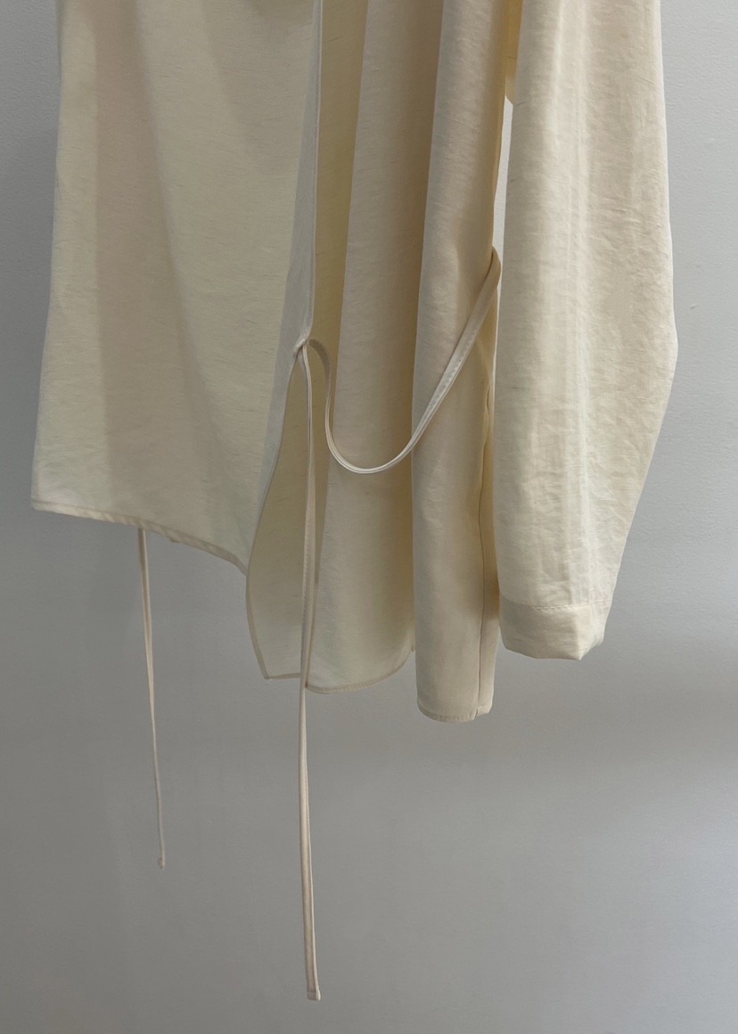 ONESTASTE直郵韓國代購㊣女裝新品25春夏職業襯衫蕾絲衫含腰繩TASTE/ONESTASTE襯衫/蕾絲衫