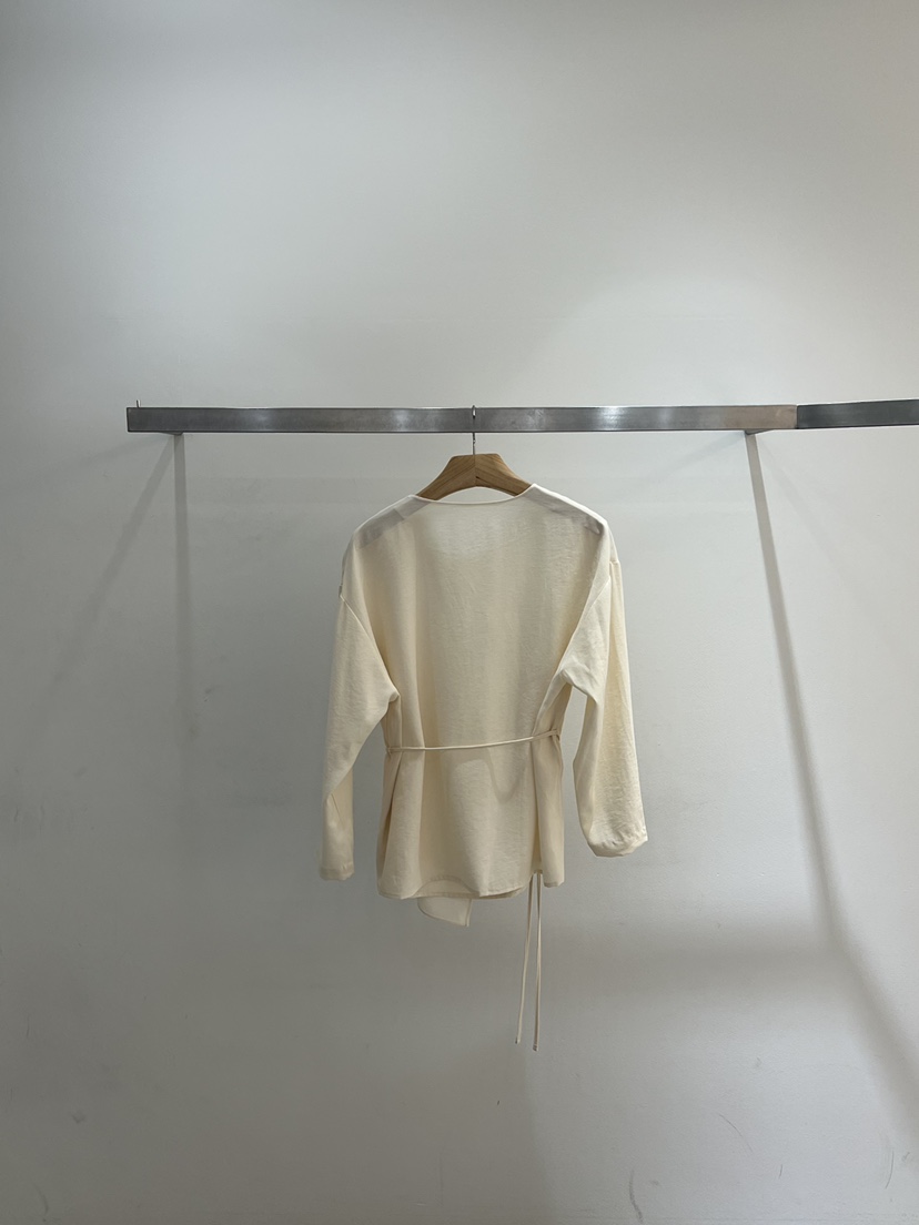 ONESTASTE直郵韓國代購㊣女裝新品25春夏職業襯衫蕾絲衫含腰繩TASTE/ONESTASTE襯衫/蕾絲衫