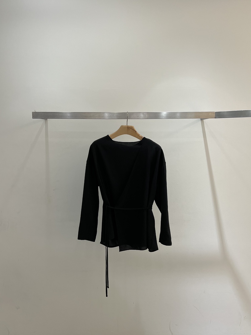 ONESTASTE直郵韓國代購㊣女裝新品25春夏職業襯衫蕾絲衫含腰繩TASTE/ONESTASTE襯衫/蕾絲衫圖色2