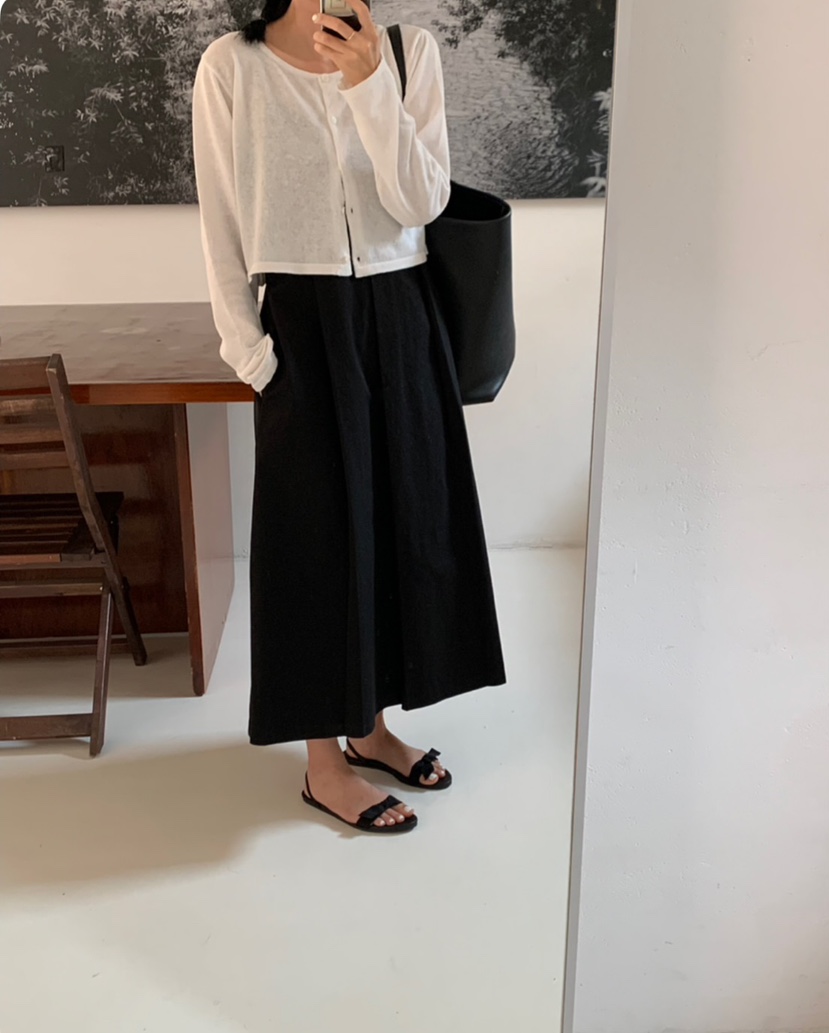 A Flan韓國直郵㊣東大門實拍女裝新品職業針織衫短款亞麻開衫AFN/A Flan針織衫