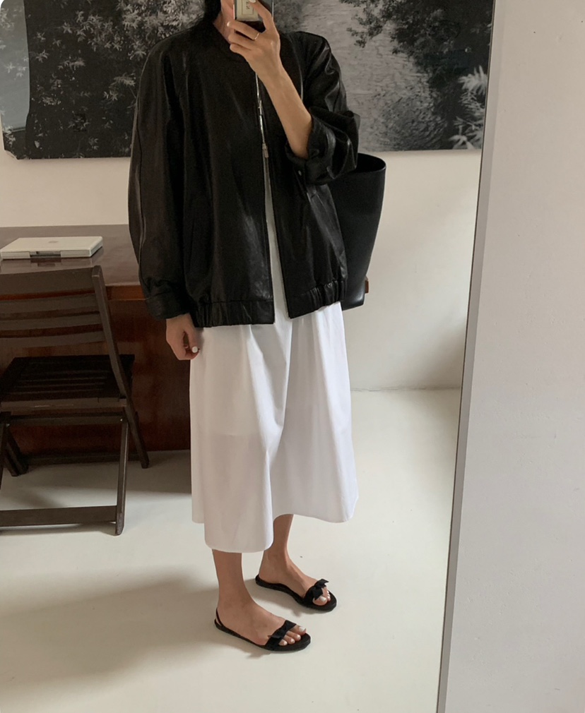 A Flan韓國㊣直郵東大門代購女裝新款人氣熱賣休閑皮衣羊皮AFN/A Flan皮衣