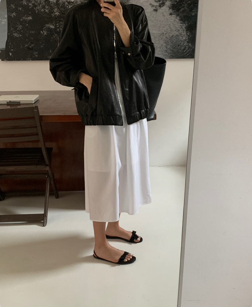 A Flan韓國㊣直郵東大門代購女裝新款人氣熱賣休閑皮衣羊皮AFN/A Flan皮衣