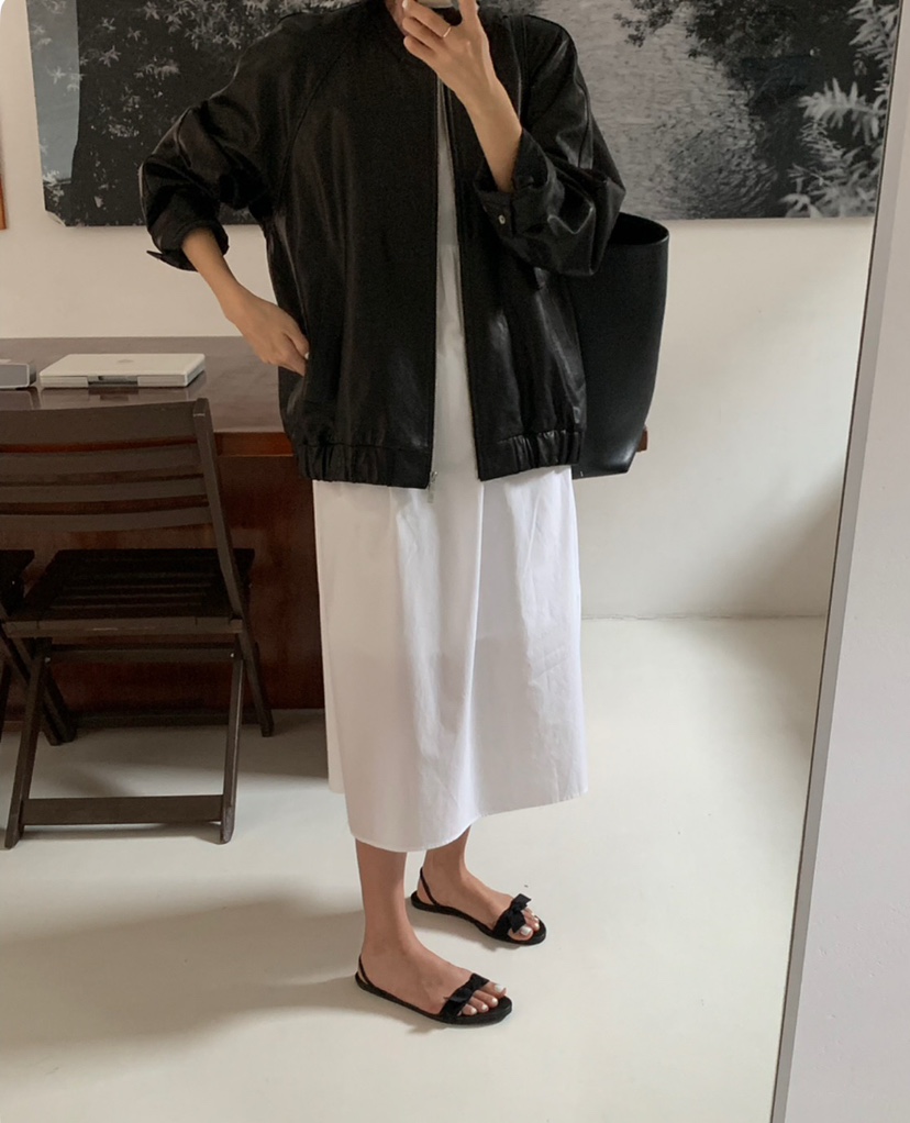 A Flan韓國㊣直郵東大門代購女裝新款人氣熱賣休閑皮衣羊皮AFN/A Flan皮衣