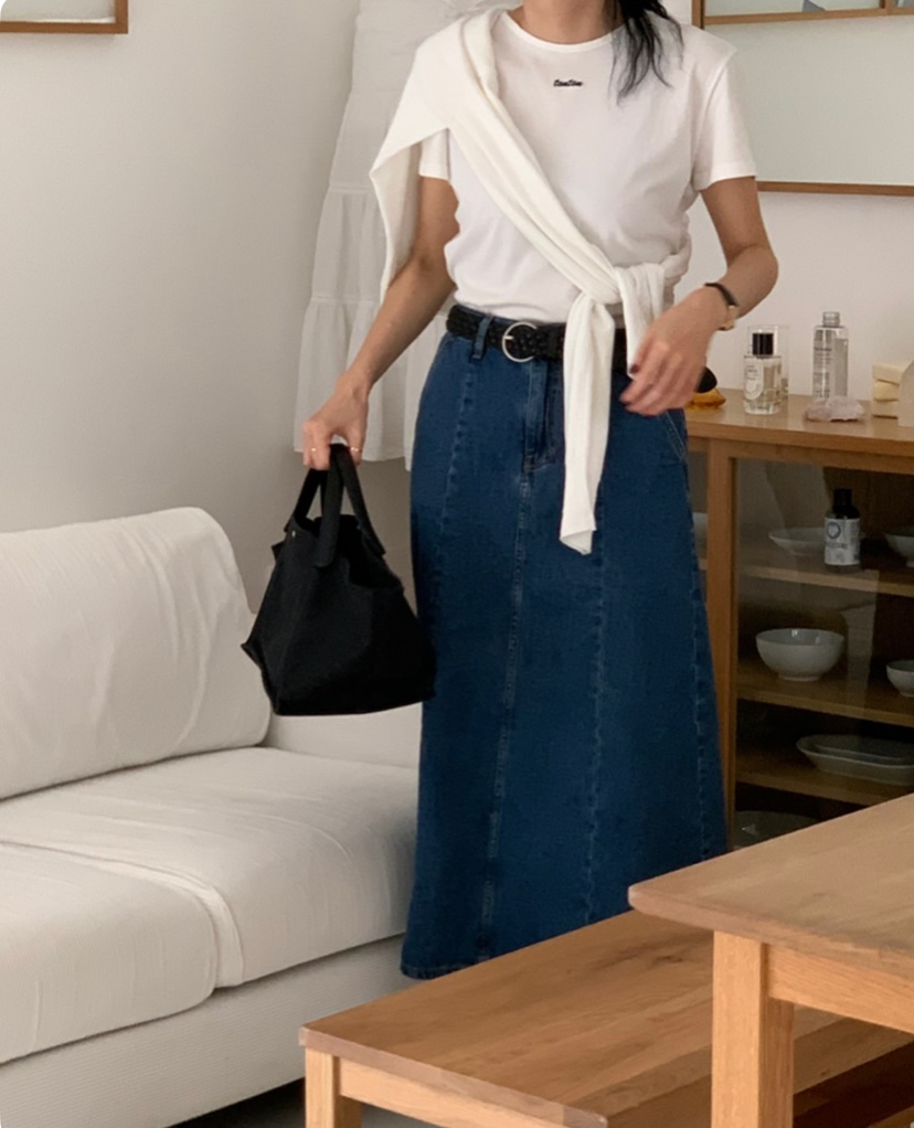 A Flan韓國直郵㊣女裝新款人氣推薦25春夏熱賣職業時尚長裙AFN/A Flan長裙
