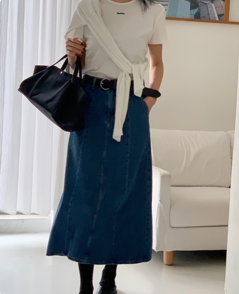 A Flan韓國直郵㊣女裝新款人氣推薦25春夏熱賣職業時尚長裙AFN/A Flan長裙