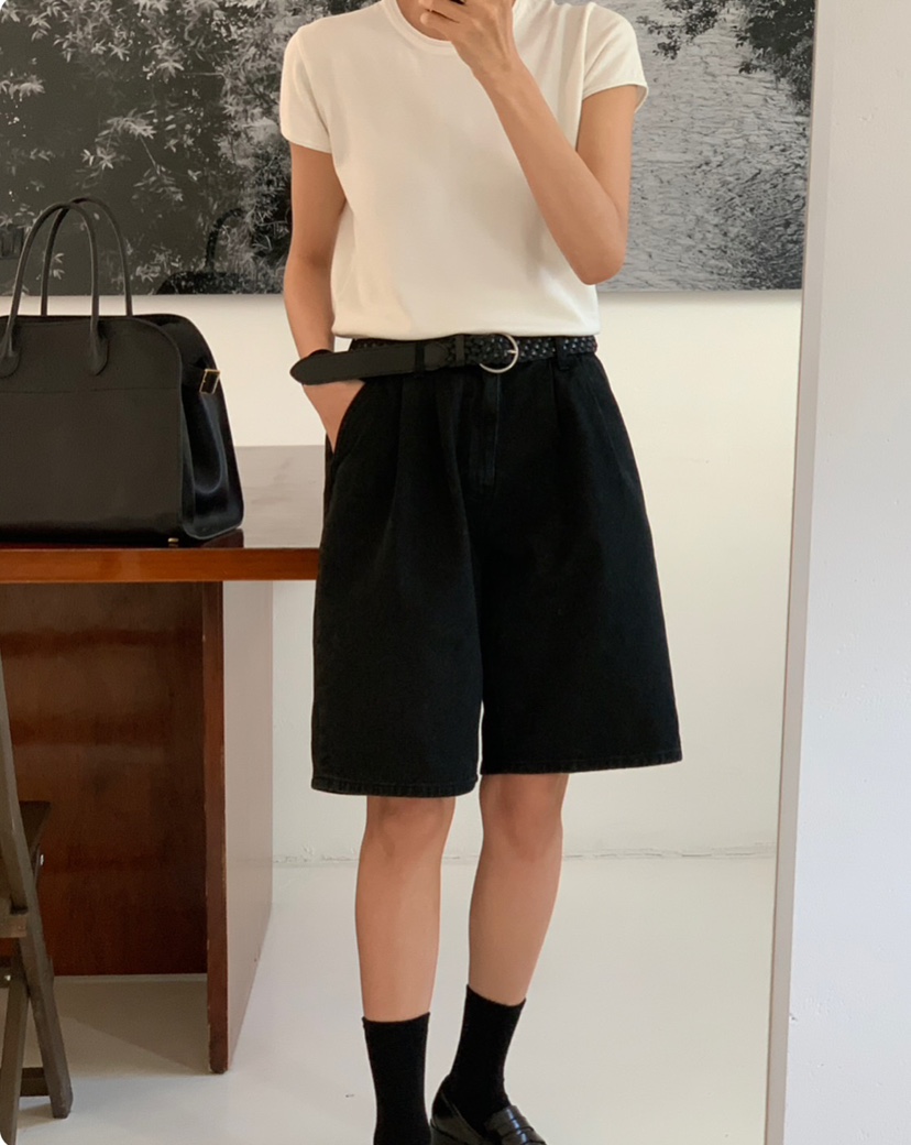 A Flan韓國直郵㊣女裝新款職業休閑25春夏推薦熱賣短褲褶皺AFN/A Flan短褲