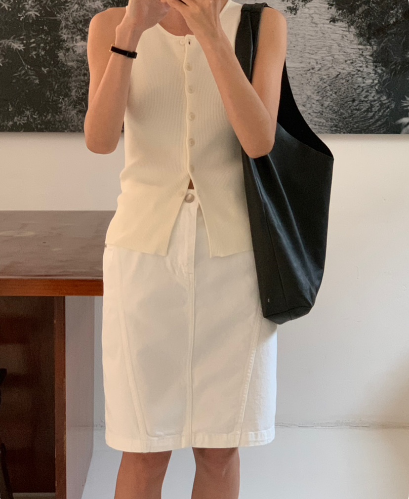A Flan韓國直郵㊣東大門實拍女裝新品25春夏推薦吊帶背心紐扣AFN/A Flan吊帶/背心