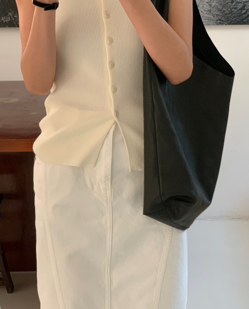 A Flan韓國直郵㊣東大門實拍女裝新品25春夏推薦吊帶背心紐扣AFN/A Flan吊帶/背心