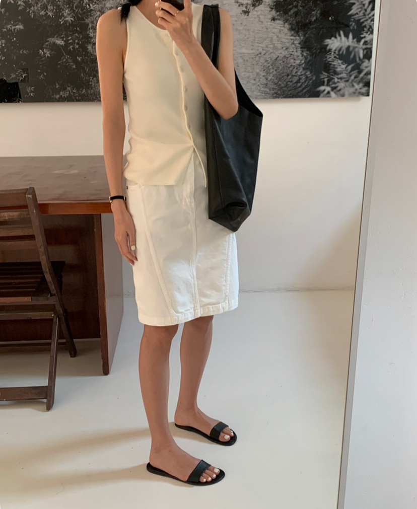 A Flan韓國直郵㊣東大門實拍女裝新品25春夏推薦吊帶背心紐扣AFN/A Flan吊帶/背心