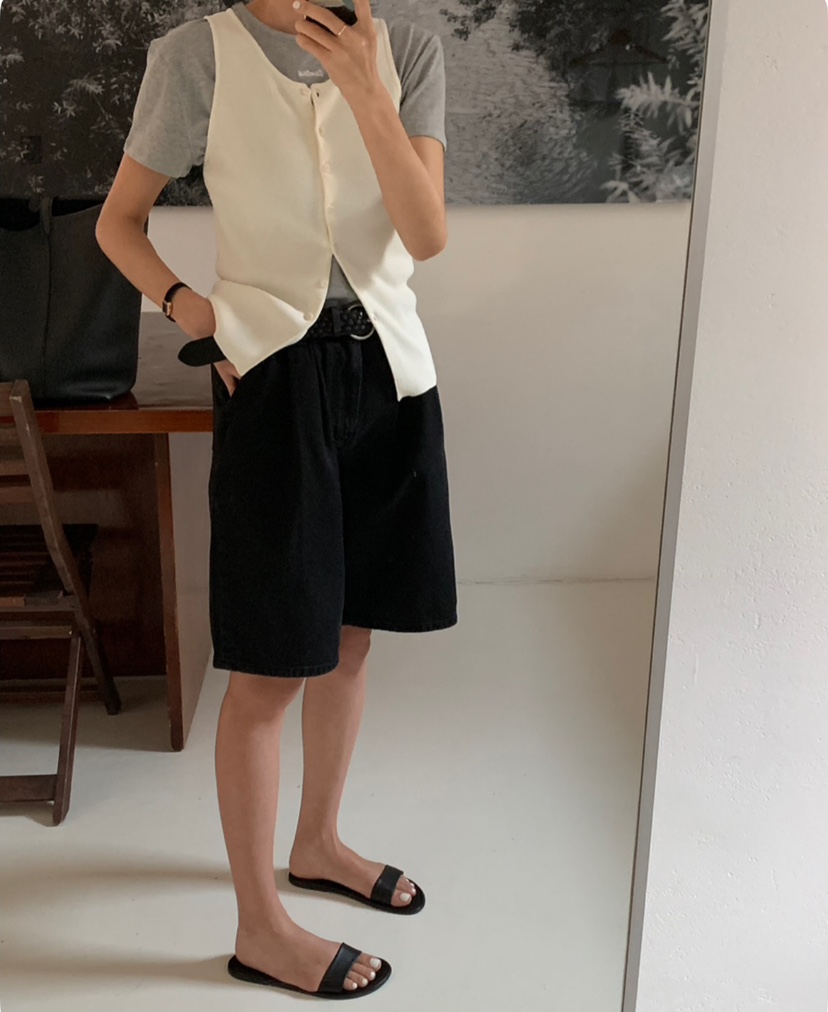 A Flan韓國直郵㊣東大門實拍女裝新品25春夏推薦吊帶背心紐扣AFN/A Flan吊帶/背心