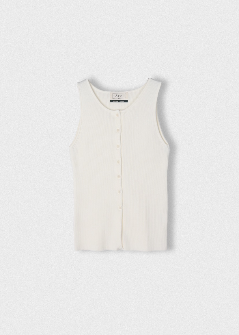 A Flan韓國直郵㊣東大門實拍女裝新品25春夏推薦吊帶背心紐扣AFN/A Flan吊帶/背心